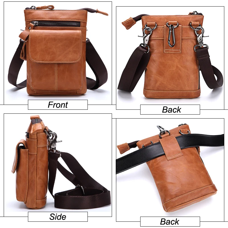 2017 الجديدة الرجال أكياس جلد طبيعي خمر حزام الخصر حزمة رجل حقيبة الذكور رسول حقائب الكتف crossbody الهاتف الصغيرة الخصر حقيبة