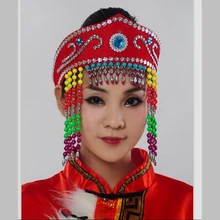Аксессуары для волос, танцевальная шапочка для взрослых, головной убор, монгольские аксессуары