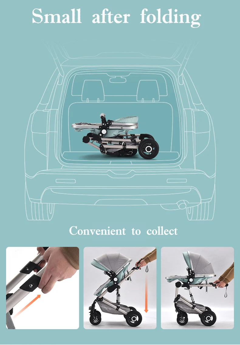 Sale Baby carriage stroller 2 in 1/3 in 1 Multi-functional can sit High landscape stroller Two-way shock folding stroller Free shipping 18