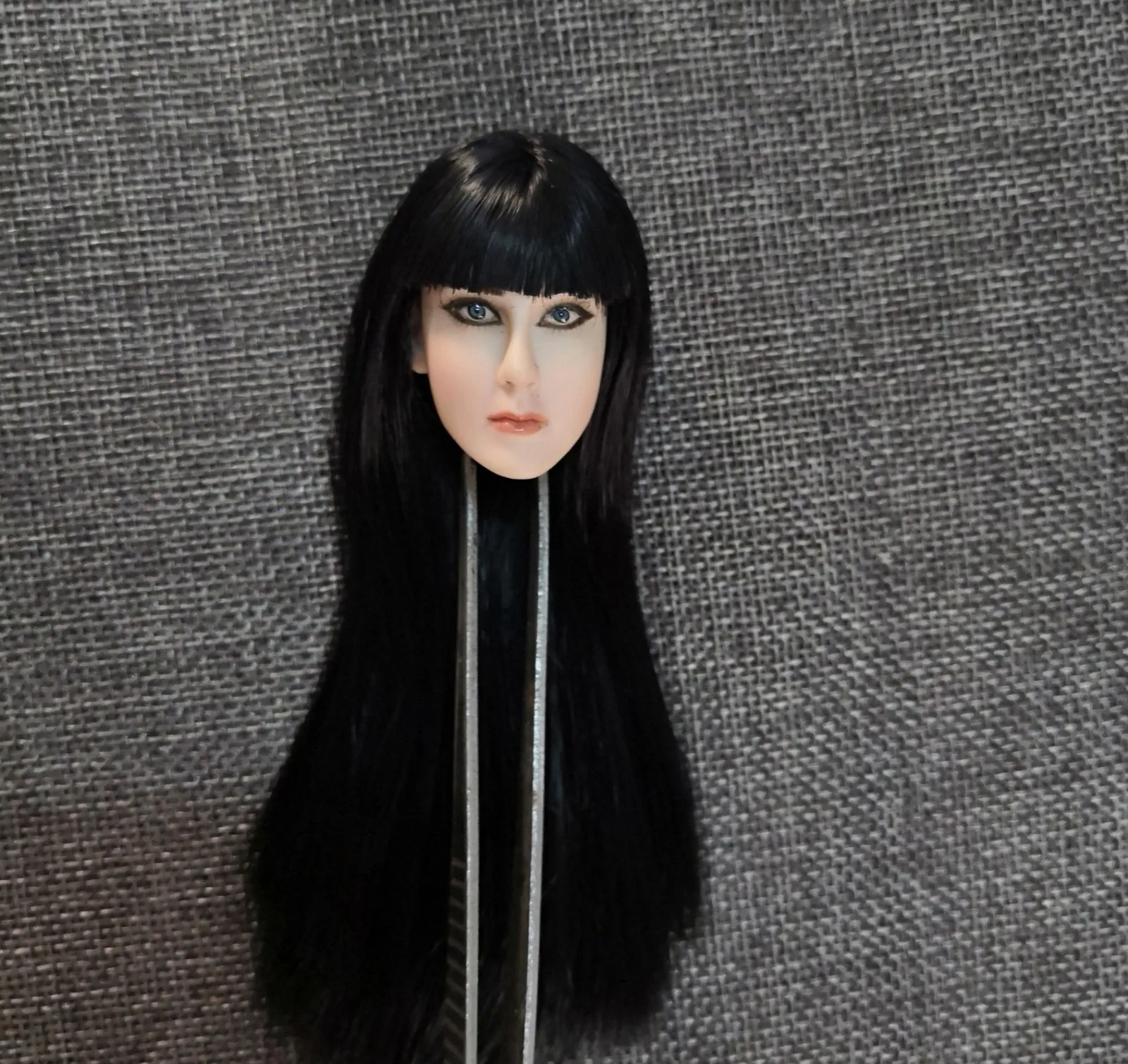 

1/6 ANCK SU NAMUN Head Sculpt with Black Long Hair for 12'' Action Figures Bodies