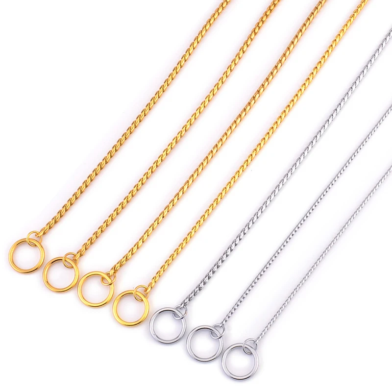 Pet Dog Stainless Steel Choke Chain Silver Choker Collar Twisted Safe Necklace