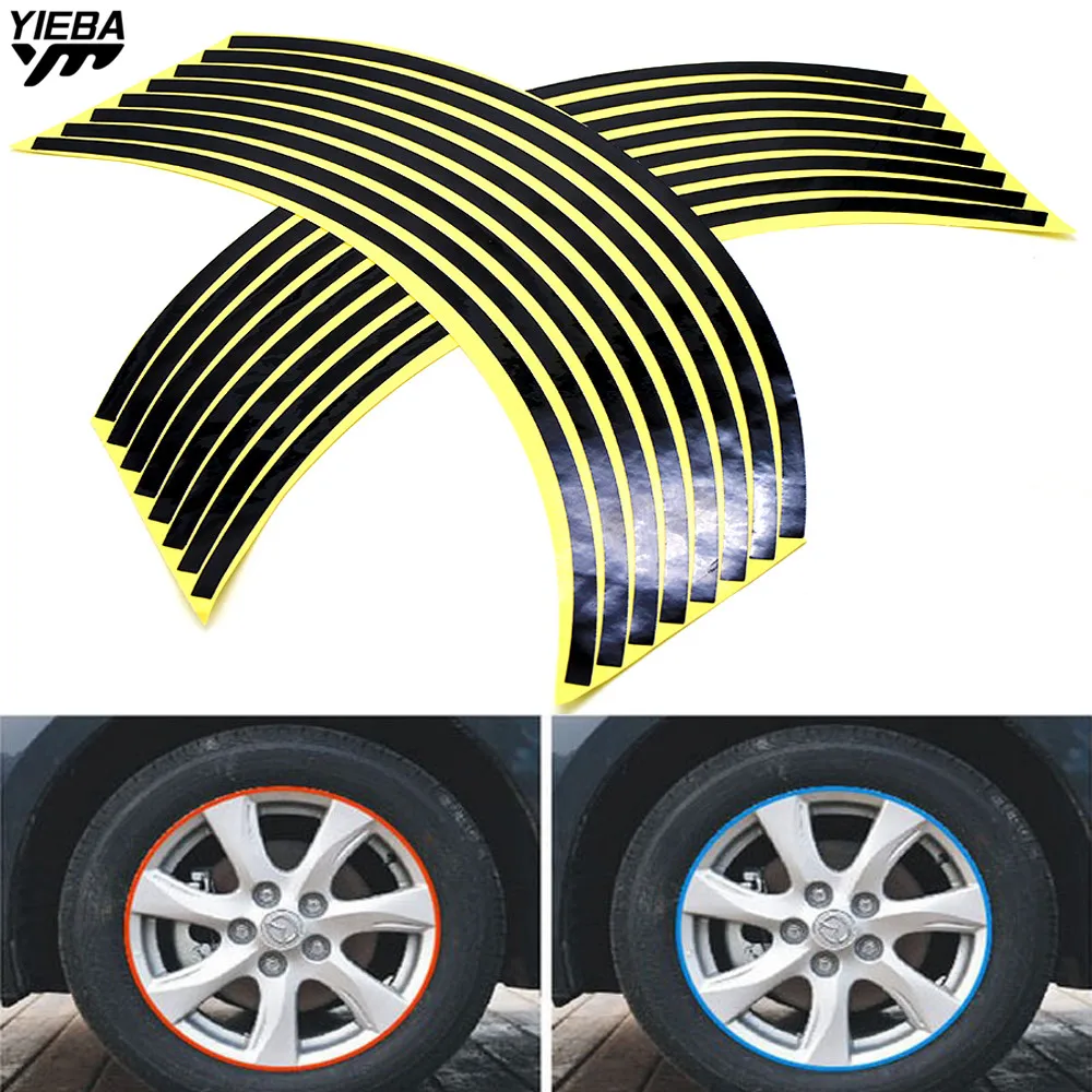 16 Strips Bike Motorcycle Car Wheel Sticker Tape 17 18inch For Kawasaki ZX6R ZX7R ZX10R ZX14R NINJA650R Z800 Z1000 yamaha mt09