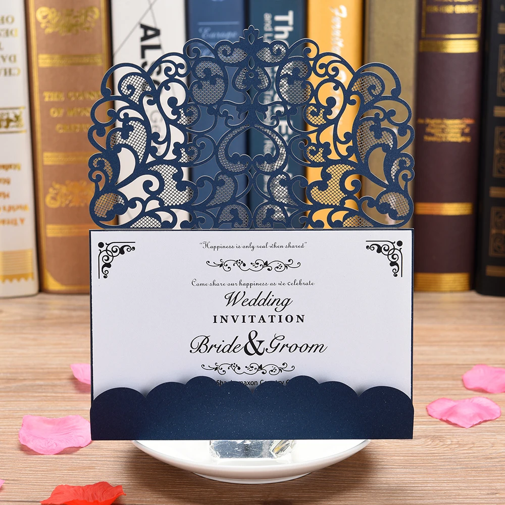  Laser Cut Invitationslace Invites for Wedding Engagement Birthday Baby Shower Party GraduationSquar - 33039769536