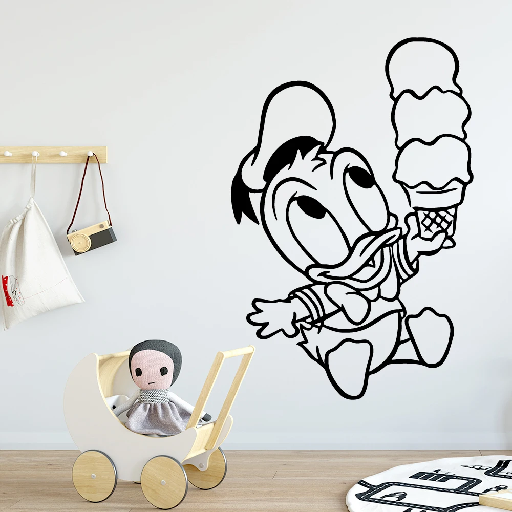 

Cute Donald Duck Wall Sticker Vinyl Decor For Kids Room Decoration Removable Decal Stickers Murals Wallpaper