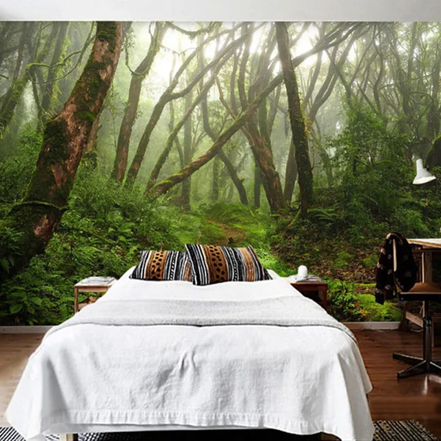 Custom Mural Primary Forest Green Tree Photo Wallpaper Living Custom Mural Primary Forest Green Tree Photo Wallpaper Living Room Bedroom Restaurant Modern Creative Wall Painting Fresco