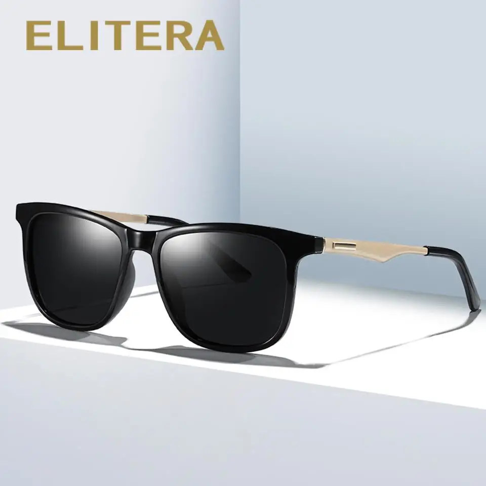 ELITERA Women Men Sunglasses Polarized Vintage Eyewear Square Driving Sun Glasses Retro UV 400 Frame Glass