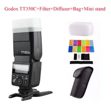 Godox TT350C 2.4G HSS 1/8000s TTL GN36 Wireless Speedlite Flash for Canon EOS M M2 M5 M6 5D Mark III 80D 70D + Diffuser + Filter