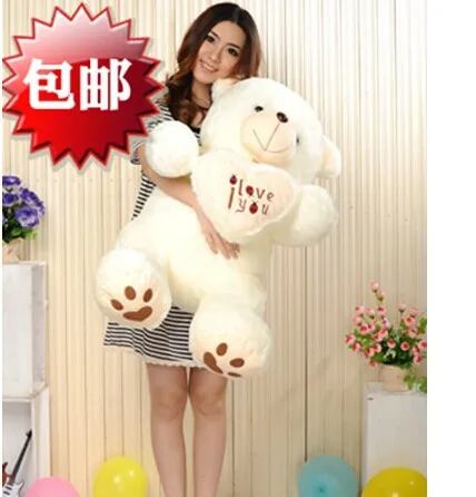 

Stuffed animal 90 cm white " i love you " Teddy bear plush toy bear doll gift w1653
