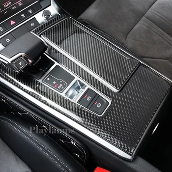 

Car Styling Carbon Fiber Central Control Armrest Box Multimedia Plane Stickers Trim Covers For Audi A6 (C8) 2019