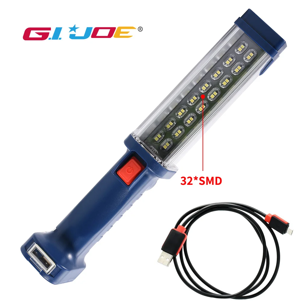 

GIJOE led work light power bank SMD worklight usb rechargeable built-in battery plastic case with magnetic hook waterproof