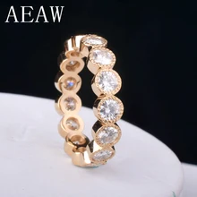 AEAW 1,8 CTW 3 мм DF Муассанит полная вечность помолвка группа 14 к Желтое золото для женщин ювелирные изделия