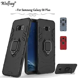 Для samsung Galaxy S8 плюс Чехол Armor магнитного металла чехол с кольцом-держателем для пальца чехол для samsung Galaxy S8 Plus для samsung G955