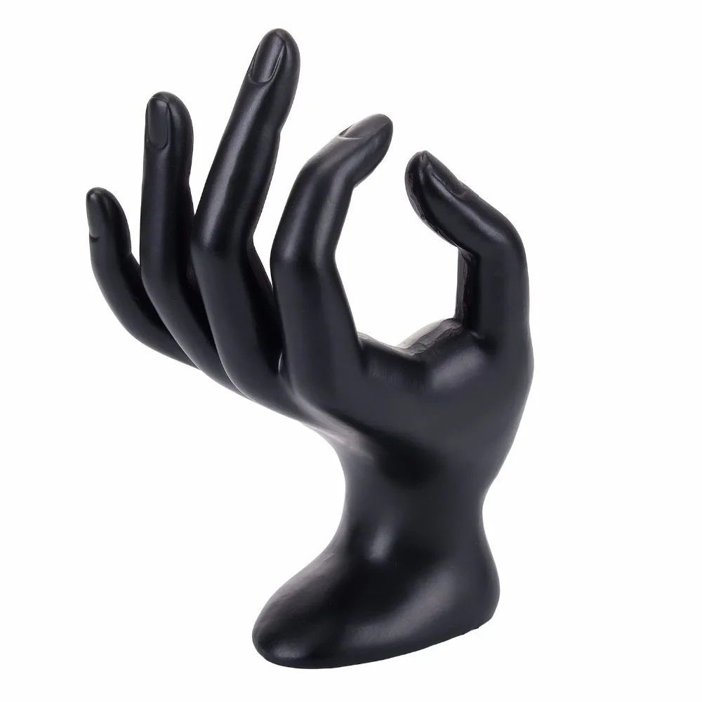 

CAMMITEVER 17cm Black Hands Polyresin Hand Form Jewelry Display Holder Bracelet Necklace Stand