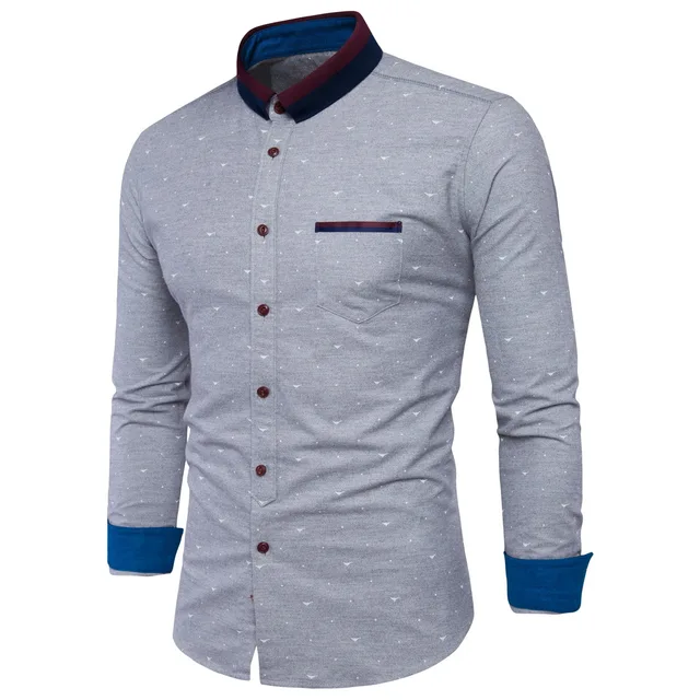 Animal Print Dress Clic Quality Men S Shirts Light Gray Casual Animal Print Dress Clic Quality Men S Shirts Light Gray Casual Long Sleeve Shirt Soft Comfort Slim Fit Styles Brand