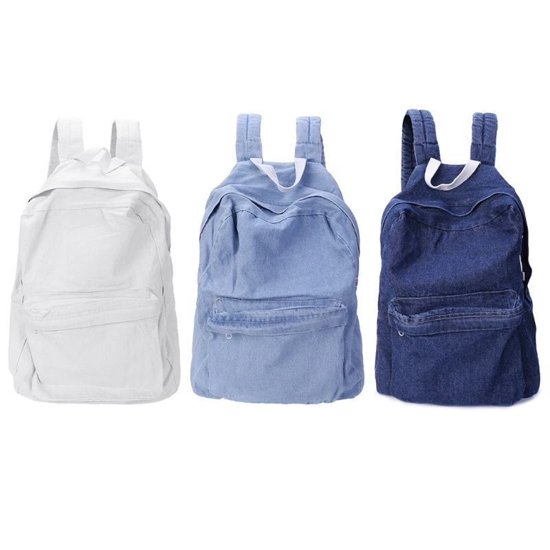 

THINKTHENDO New Men Women Vintage Denim Backpack Rucksack Casual School Satchel Travel Book Bag Shoulder Bags 2018
