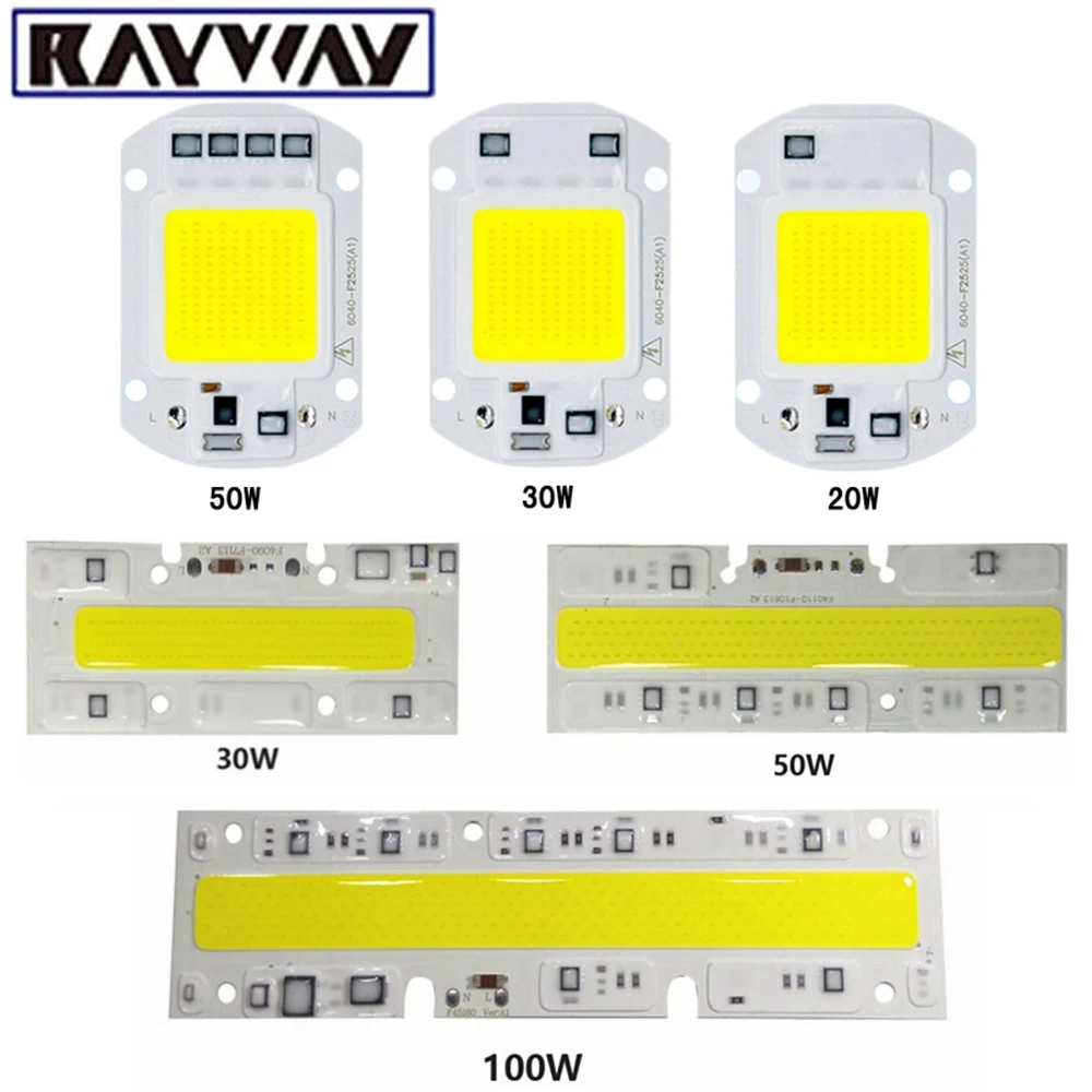 RAYWAY светодиодный чип COB лампа высокой Мощность 20w 30w 50w 100w IP65 умная ИС(интеграционная схема) подходит для DIY светодиодный прожектор светильник Холодный белый/теплый белый/белый