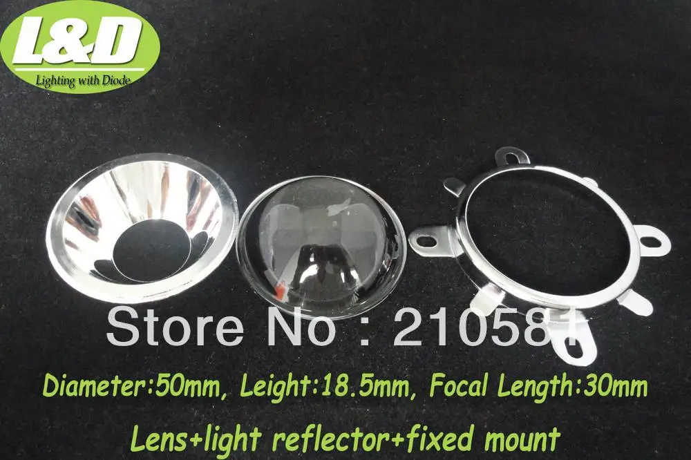 Free Shipping Wholesale LED light Lens Diameter 50mm lens+50mm reflector+Fixed mount High power quality | Освещение