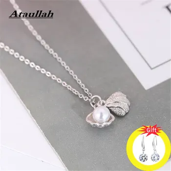 

Ataullah Simple Temperament Necklaces Pendant Shell silver color Pearl Necklace Jewelry For Women NW026NS2