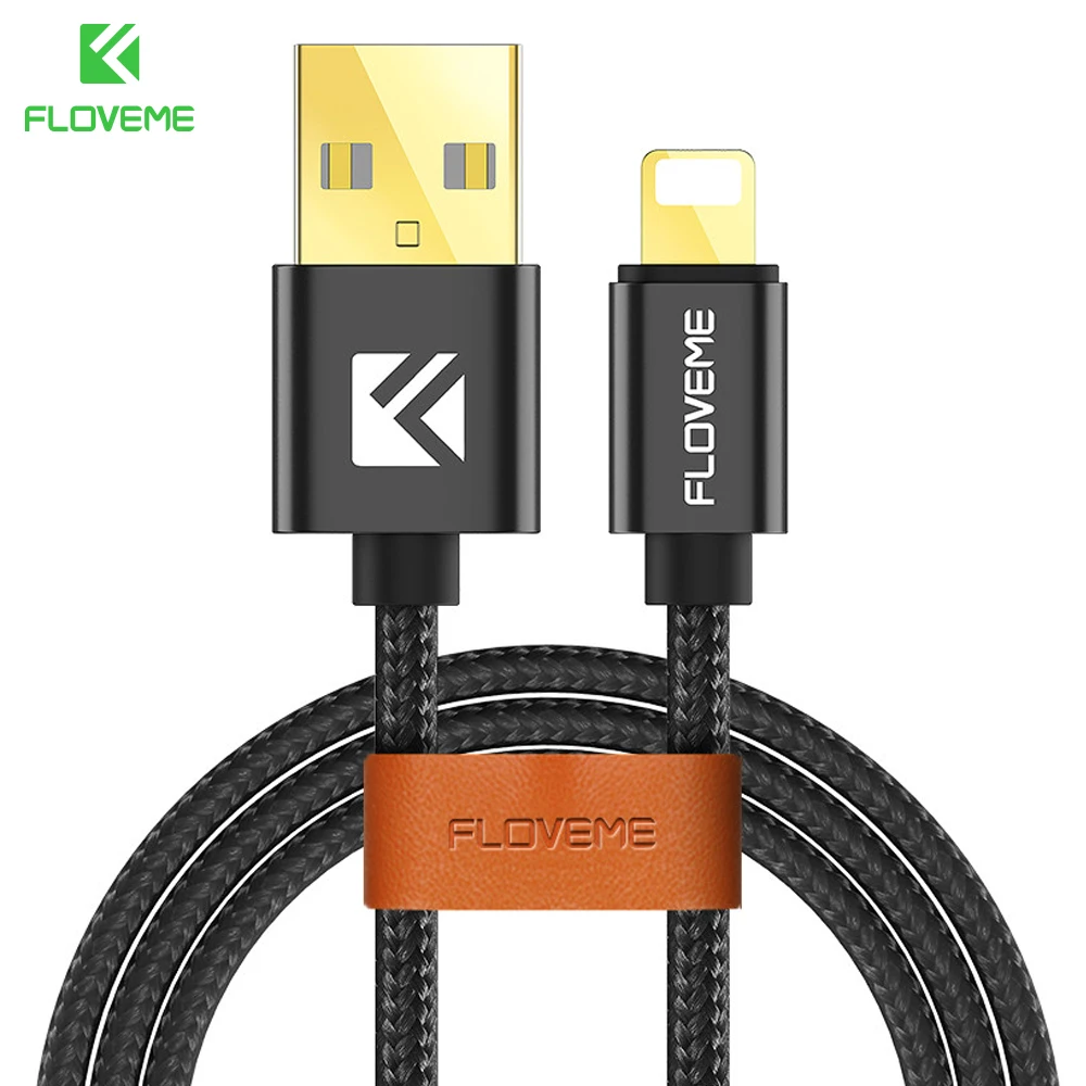 FLOVEME USB кабель для iPhone 8 7 Plus X 5 V/2.1A 1 м кабель Micro-USB в оплетке для Xiaomi 4X для samsung S8 S9 type C зарядное устройство