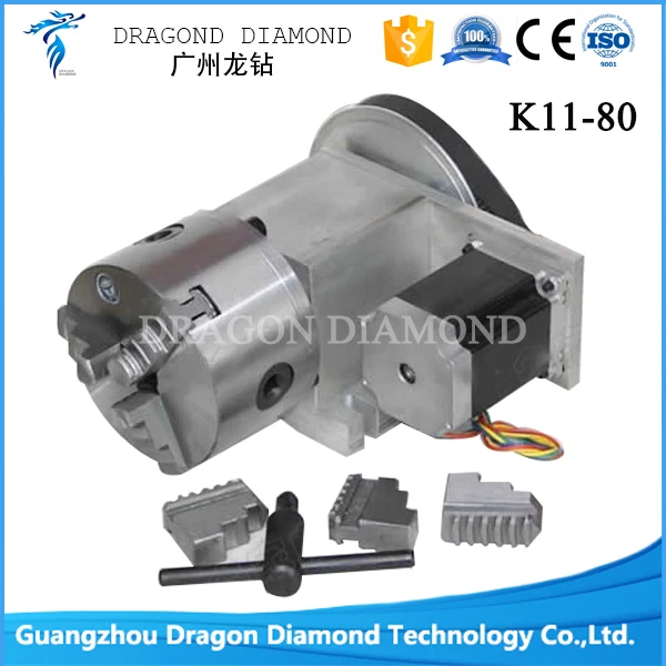 

Factory price CNC Dividing Head, Rotary K11-80 Three Claw Chuck (4axis rotary axis for the cnc router cnc engraving machine)