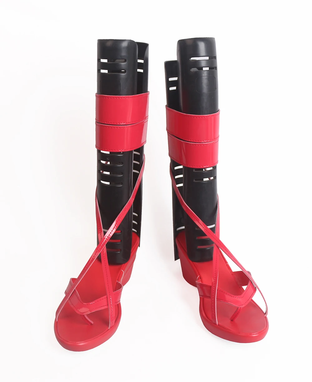 TouHou Project Hakurei Reimu Cosplay Boots Red Shoes (2)
