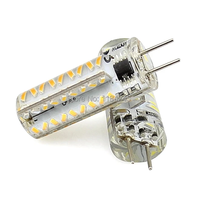 4pcs G4 3014SMD 5W 48 LED Crystal Lamp Light Bulb Chandelier 12V DC Cool White