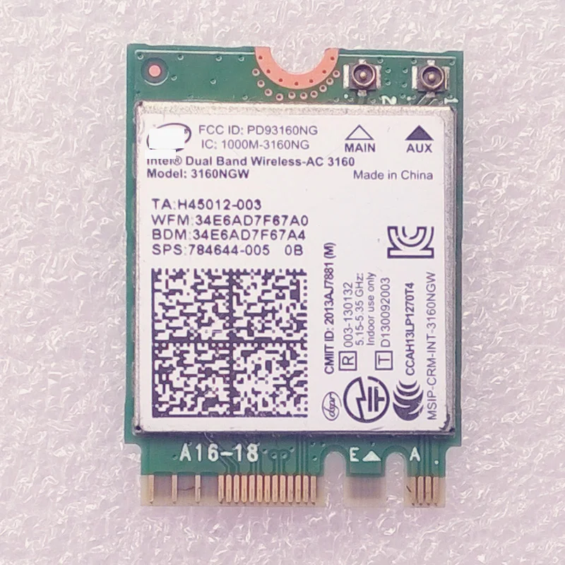 

Оригинальная Двухдиапазонная Беспроводная связь AC 3160 + BT4.0 3160NGW для hp ENVY 14 15 PAVILION X360 Series,SPS 784644-005