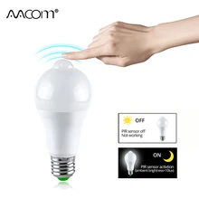 B22 E27 ПИР Светодиодная лампа с датчиком движения 220 В 110 В инфракрасный светодиодный светильник, индукция тела, Автоматическое включение/выключение, датчик обнаружения, ночная лампа
