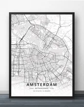 Amesterdão eindhoven fijnaart leiden roterdão haia países baixos mapa cartaz