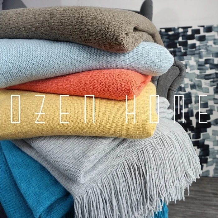 

Knitting Color Leisure Time Europe Cover Carpet Sofa Throw Blanket Weighted Bedspreads Soft Knitted Blanket Sofa Blanket