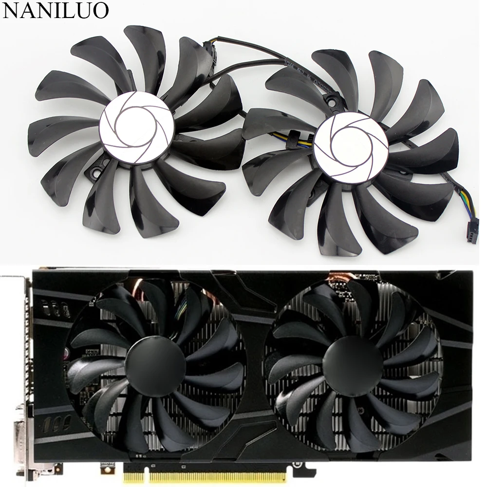 2pcs/set P106 GTX 1060 GPU VGA cooler For MSI GeForce GTX1060 GTX-1060-6GT-OC INNO3D GTX 1060 6GB video Graphics Card cooling