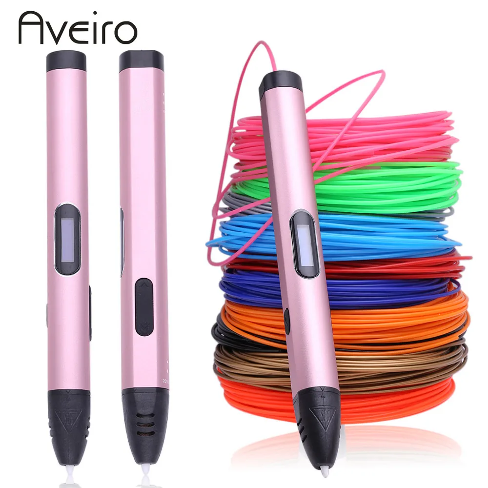 

New 3d pen with 100 meter 10 colors pla filament & EU adapter 3 d printing pen Smart Child birthday gifts graffiti pen-3d model