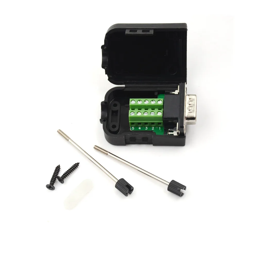 

Hot Useful Terminals Connector DB9 Male D-Sub 9 Pin Plug Breakout Terminals Solderless Nut Type Connector High Quality