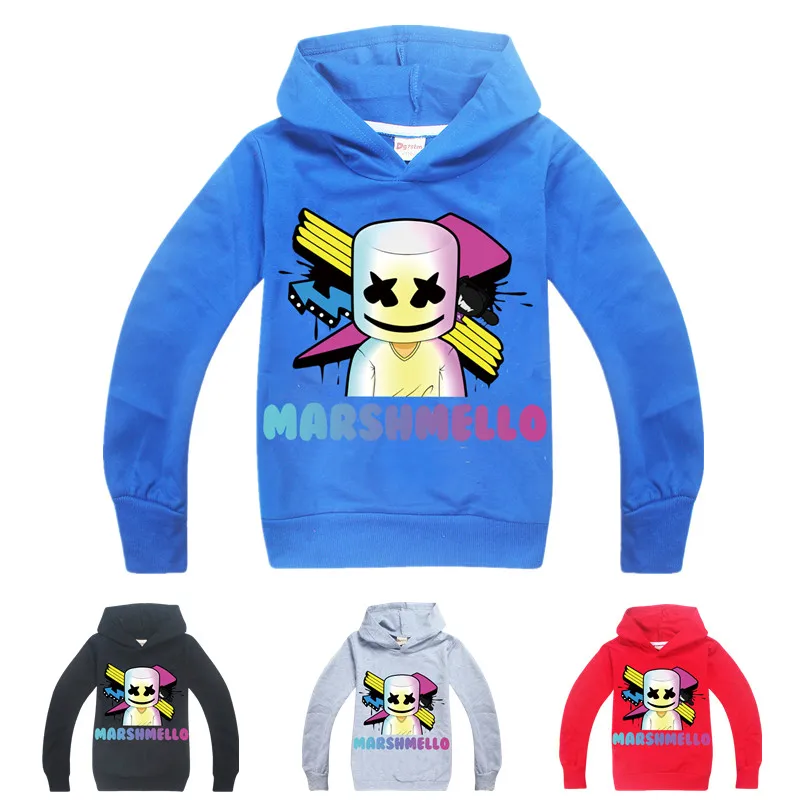 

2019 MARSHMELLOW T SHIRT DJ MUSIC Print marshmello dj hoodie toddler sweatshirt boys girls cotton t shirt costume kids clothing