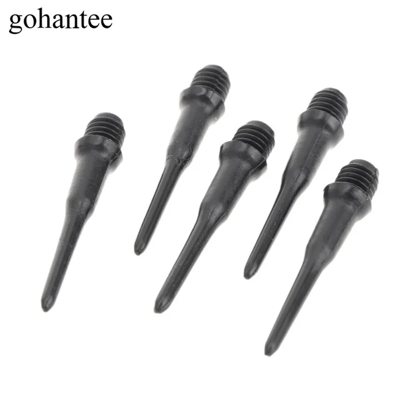 

gohantee 50PCS/ LOT Short Soft Safety Plastic Dart Tips Stubby Black Points Shafts Flights Darts Accessories Outdoor Sports