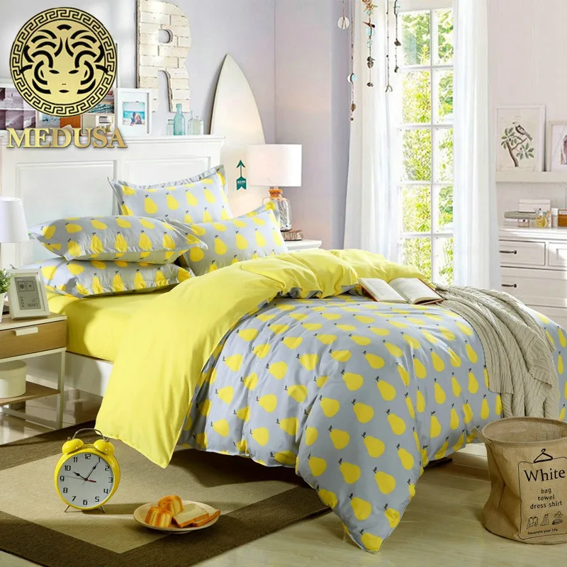 

modern reactive plain floral bedding set 3/4pcs king queen double twin size duvet cover bed sheet pillow cases bed linen set