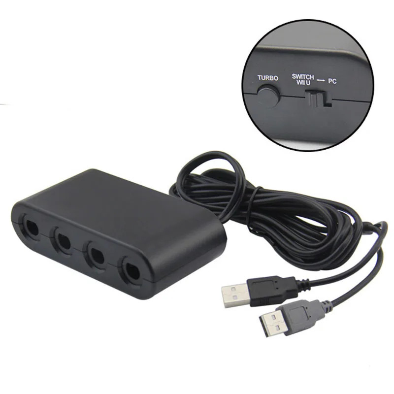 4 Ports For GameCube GC Controllers USB Adapter Converter for Nintendo