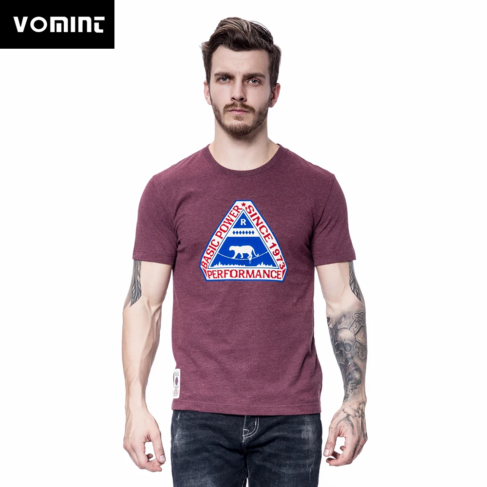 Vomint 2018 Summer Mens Combed Cotton Crew Neck T shirts