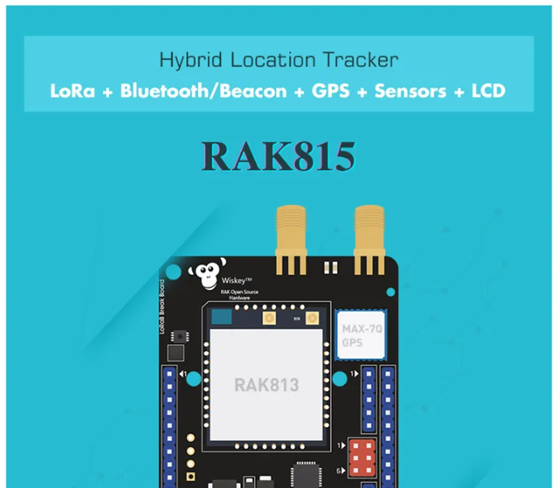 Гибридный модуль трекера местоположения, LoRa+ BLE Bluetooth 5,0/Маяк+ gps+ датчики температуры+ lcd, LoRaWAN 1.0.2 RAK815 RAK813 Q194