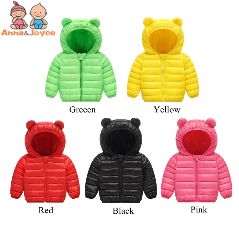 

Autumn Winter Baby Boys Girls Coats Children's Down Feather Bear Vest Kids Unisex Cute Hooded Outerwear Children Clothes