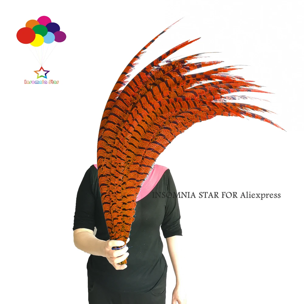 

Orange Marabou 50pcs/lot 80-100cm/32-40inch Good Quality Dyed Color Zebra Feathers Carnival Handpiece