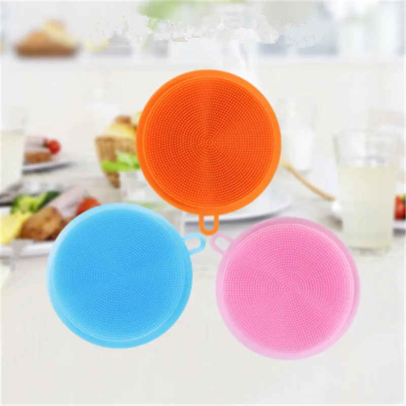 

1PC Magic Silicone Dish Brush Bowl Cleaning Brushes Scouring Pad Pot Pan Wash Cloth Cleaning Kitchen Accessories Random Color