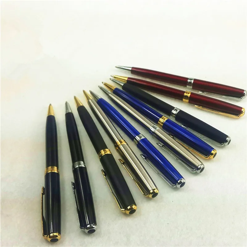 

1pc/lot Sonnet Metal Brand Ballpoint Pen 10 Colors Red/Black/Blue/Matte Black/Silver Pens Gold/Silver Clip Stationery 13.8*1.3cm