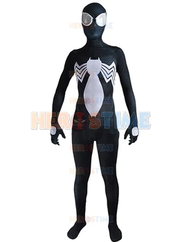 

New Spiderman Costume Black Venom Symbiote Spandex Spider-Man Superhero costume fullbody zentai suit