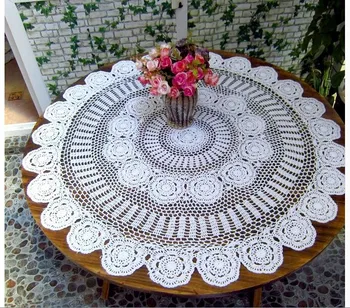 

Christmas decorations Handmade Crochet flower Hollow Round Tablecloths Table cloth Cotton Doilies Sofa towel Cover cloth