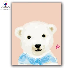 Мультфильм медведь картина живопись по номерам с акрил краска комплекты на холсте рисовать для раскраски по номерам ручная роспись с рамкой