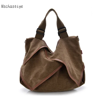 

Mschastiye New 2018 High Quality Canvas Women Handbag Casual Large Capacity Hobos Bag Female Totes Ruched Solid Shoulder Bag
