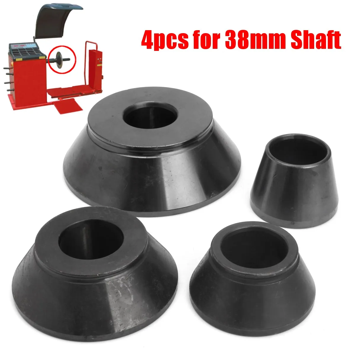 Image Durable Shaft Carbon Steel Wheel Balancer Taper Cone Set for Corghi 4Pcs