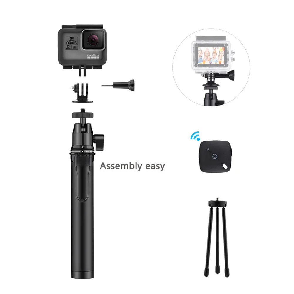 

2018 Original Portable Telescopic Tripod Selfie Stick for iPhone X 8 8Plus 7Plus 7 Selfie Stick Tripod for GoPro Hero 6 5 4 3+ 3