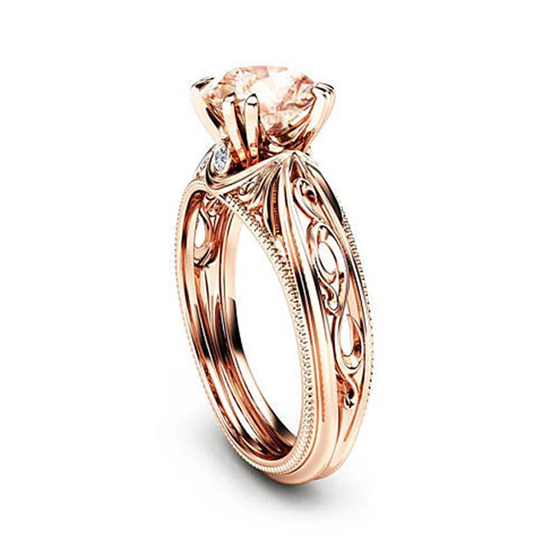 

14k Rose Gold Diamond Ring Fashion 2019 Ametrine Jewelry Anillos De Bizuteria Gemstone 14k Gold and Diamond Wedding Rings Gem